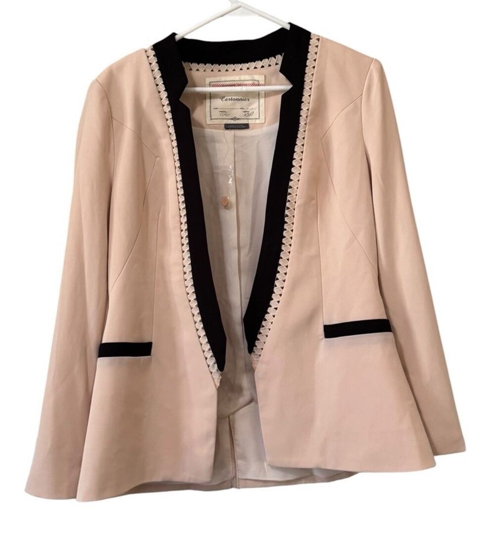 Cartonnier Anthropologie Women Size Medium Open Front Blazer‎ Career Formal City